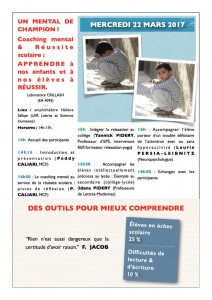 Coaching scolaire_Séminaire du 22 mars 2017